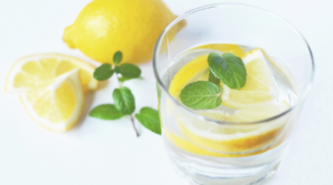 Water with Lemon in a glass