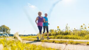 healthy couple exercising